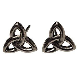 Celtic Trinity Knot Silver Tone Triangle Stud Earrings Fashion Jewelry Women
